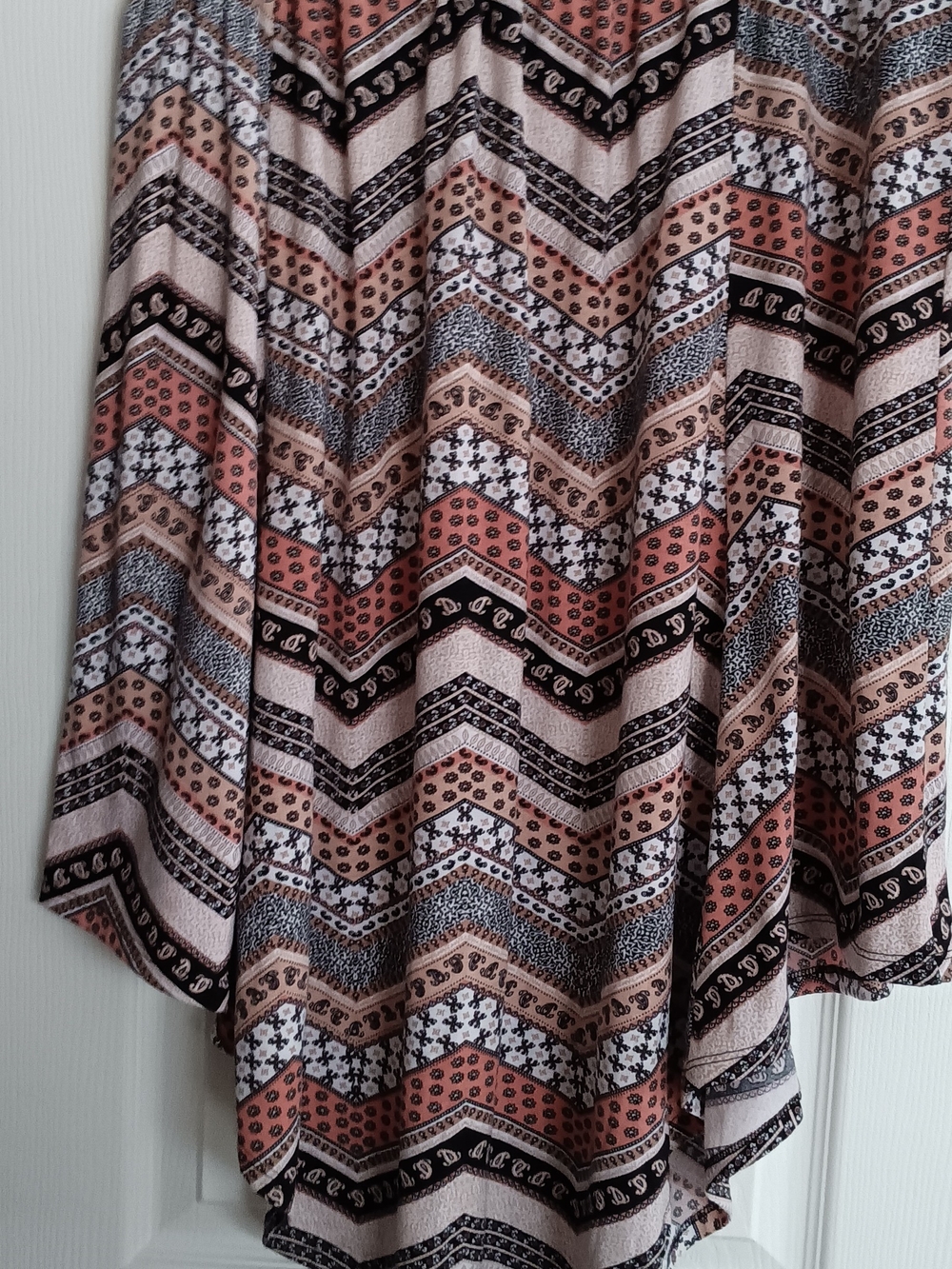 Midi Skirt in Blush Pink Chevron Print